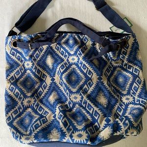 Blue & cream cotton tote bag. Never used.